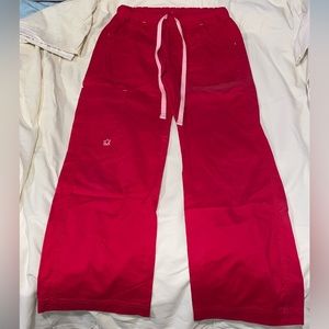 Women’s XS Red Straight Leg Scrub Pants
